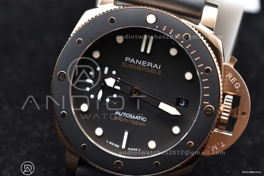 992 Black on Best Strap PAM2164 Rubber P VSF 42mm Black Submersible Edition WrinkleFree Dial 0213